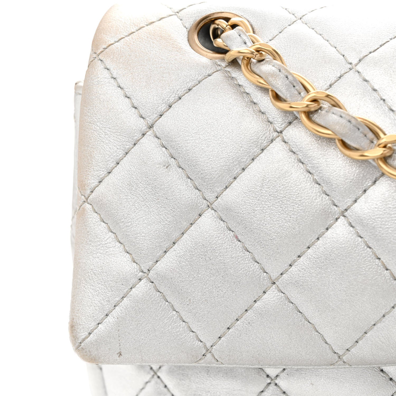 Chanel Metallic Lambskin Quilted Maxi Single Flap Silver 11 of 11