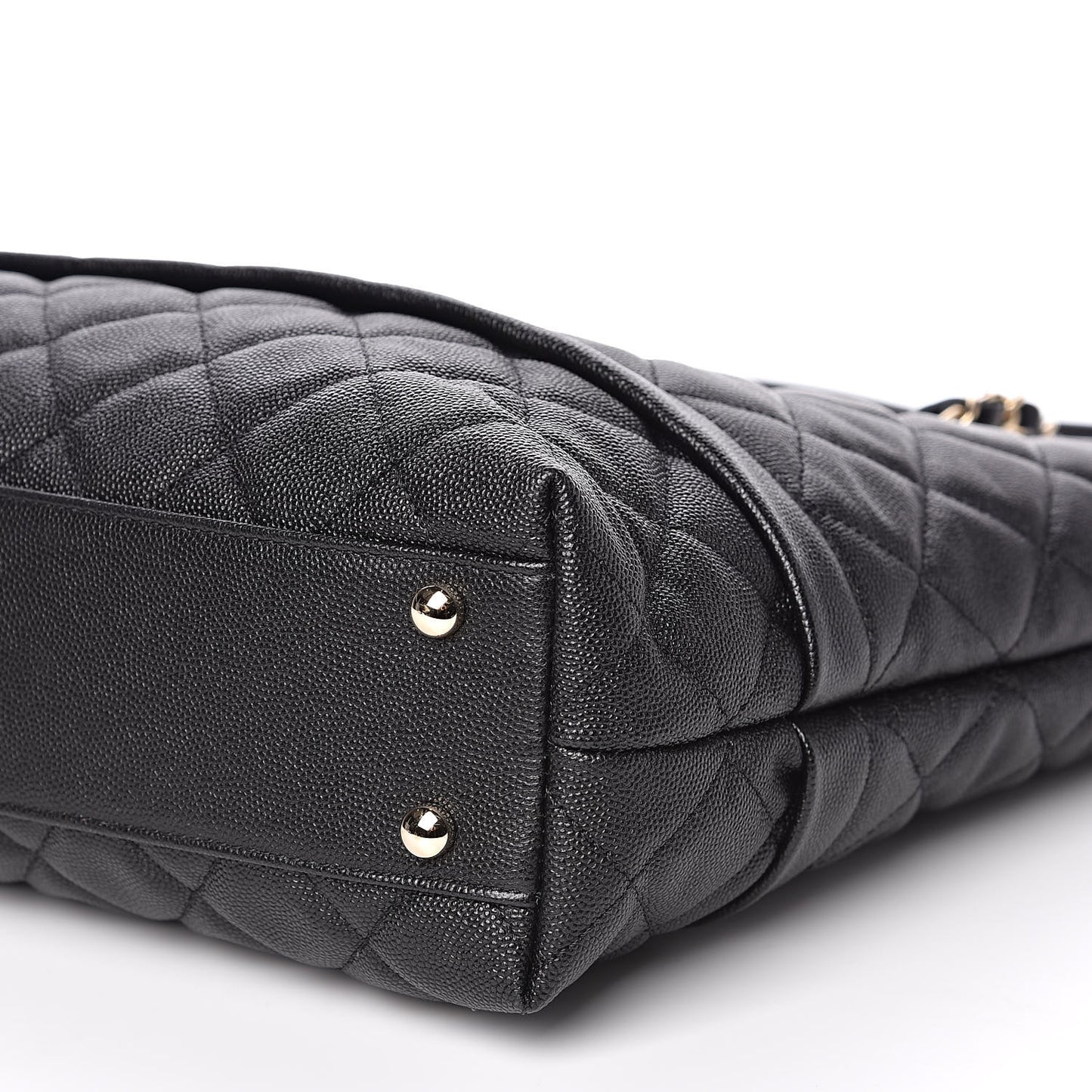Caviar Quilted Rolled Up Tote Black