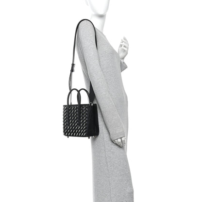 Christian Louboutin Calfskin Paris Spikes Claw Mini Paloma  Black Silver 2 of 11