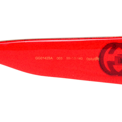 Gucci Acetate Glitter Round Frame Sunglasses GG0142SA Red 6 of 7