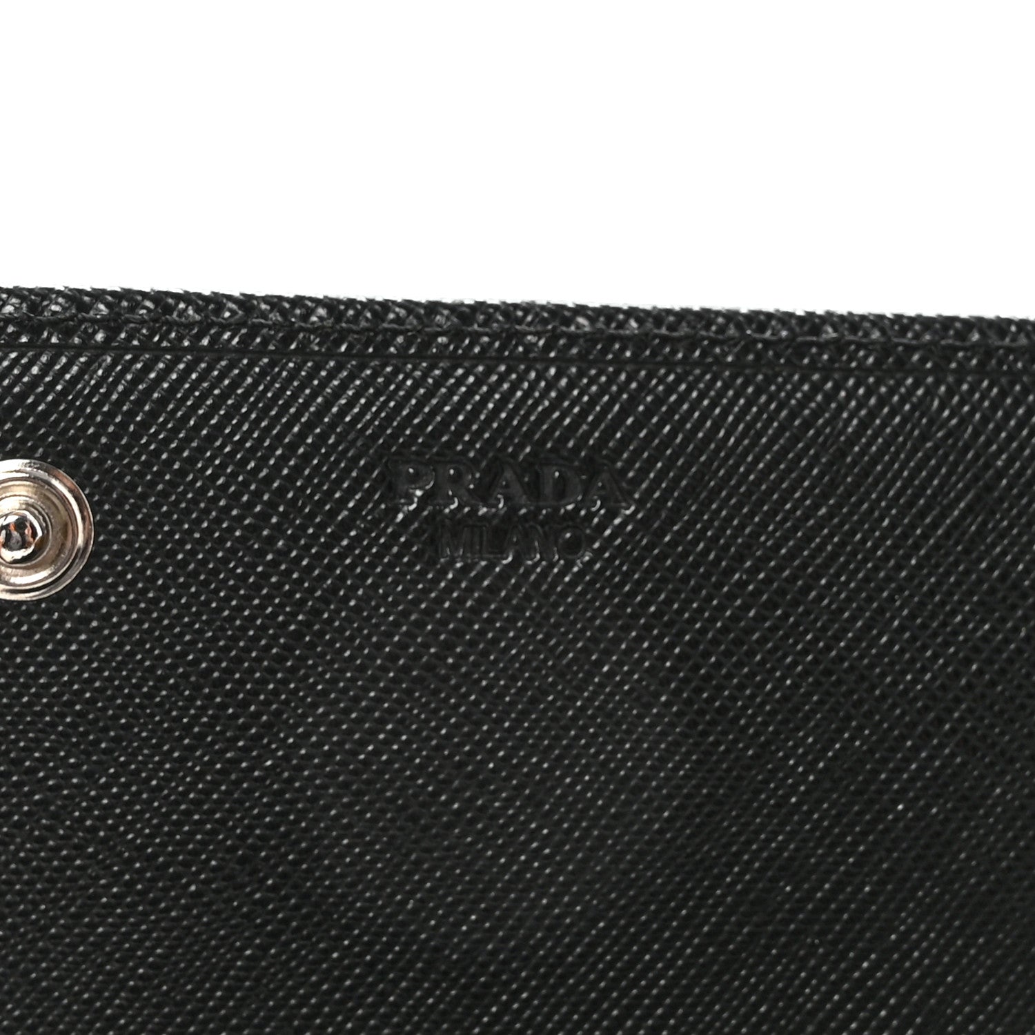 Prada Saffiano Triangle Logo Continental Flap Travel Wallet Black 6 of 8