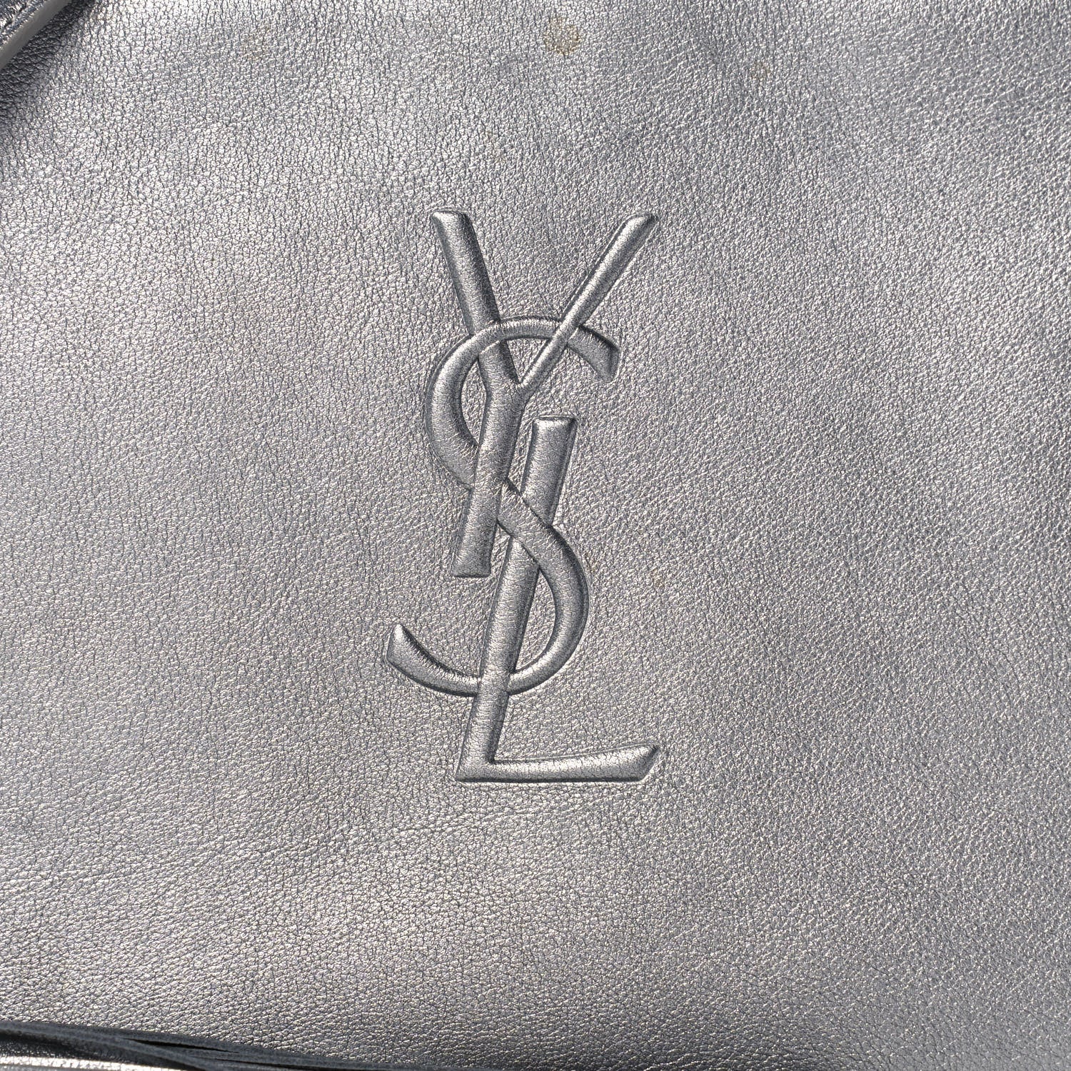 Saint Laurent Metallic Calfskin Monogram Small Lou Camera Bag Silver 8 of 14