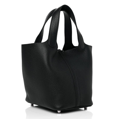 Hermes Taurillon Clemence Picotin Lock 18 PM Black 3 of 9