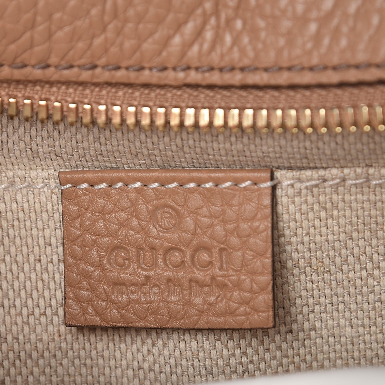 Gucci Pebbled Calfskin Small Soho Disco Bag Camelia 6 of 9