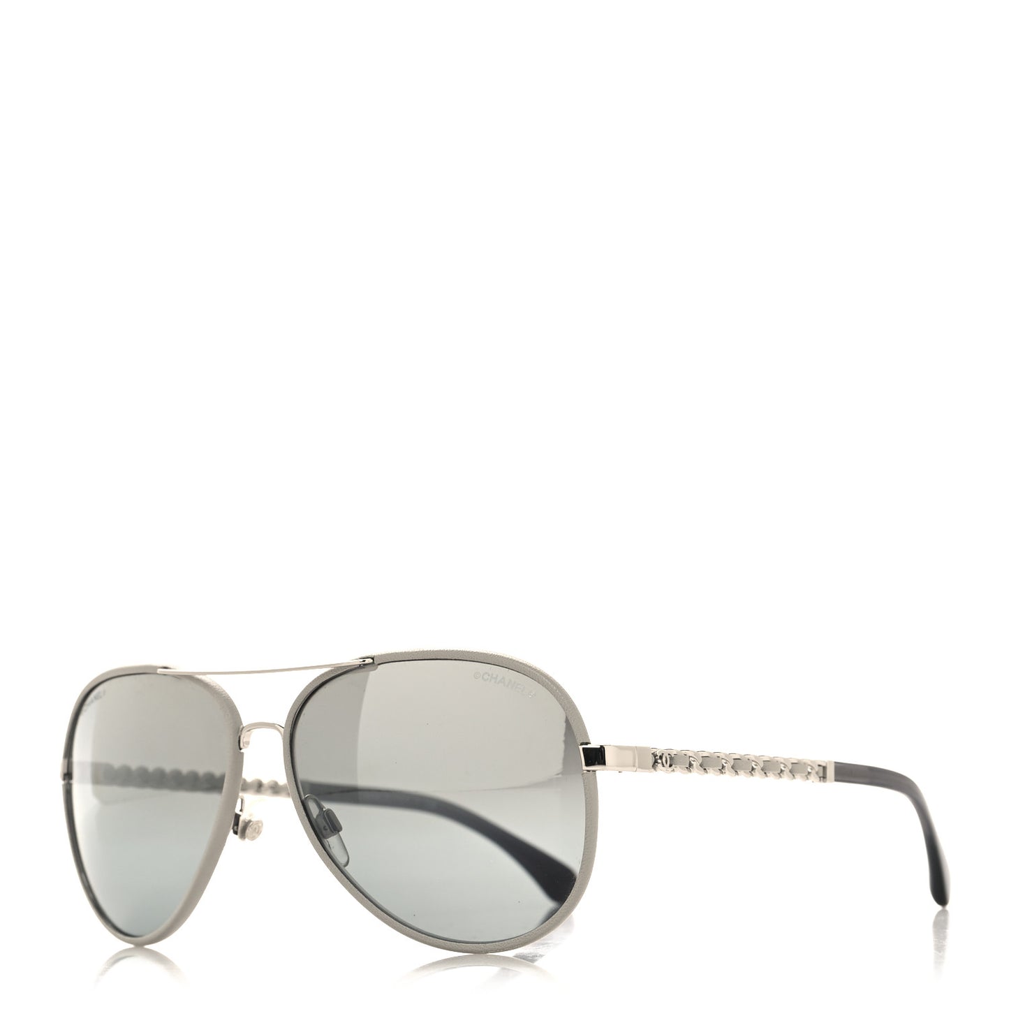 Lambskin Aviator Chain Sunglasses 4219-Q Grey