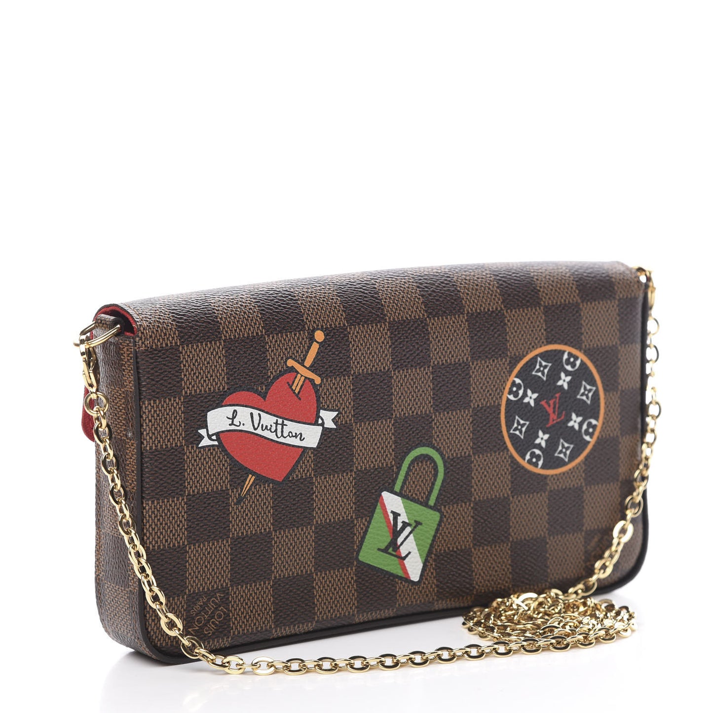Monogram My LV World Tour Pochette Felicie Chain Wallet Coquelicot