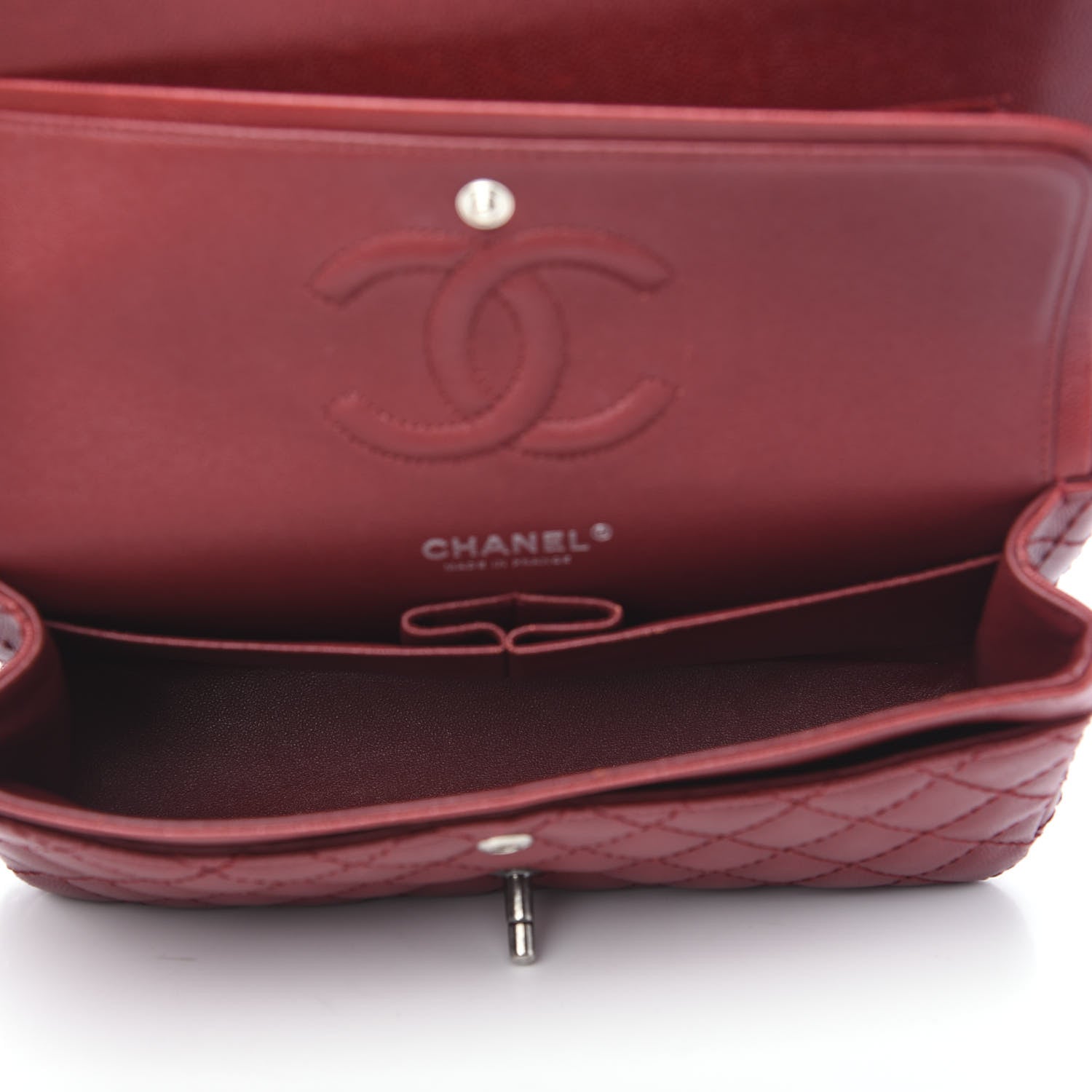 Chanel Caviar Quilted Medium Double Flap Dark Red 4 of 13