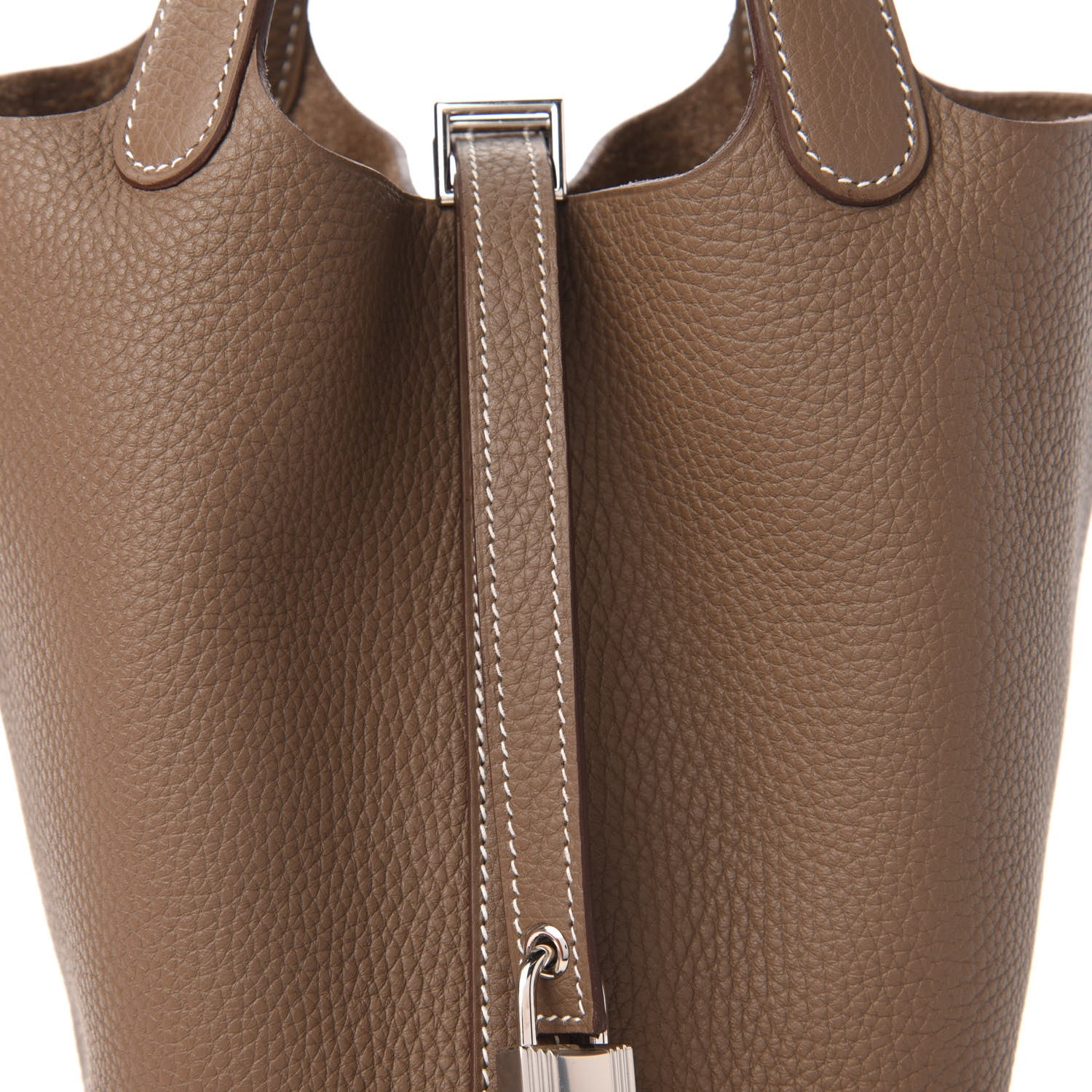 Hermes Taurillon Clemence Picotin Lock 18 PM Etoupe 10 of 11