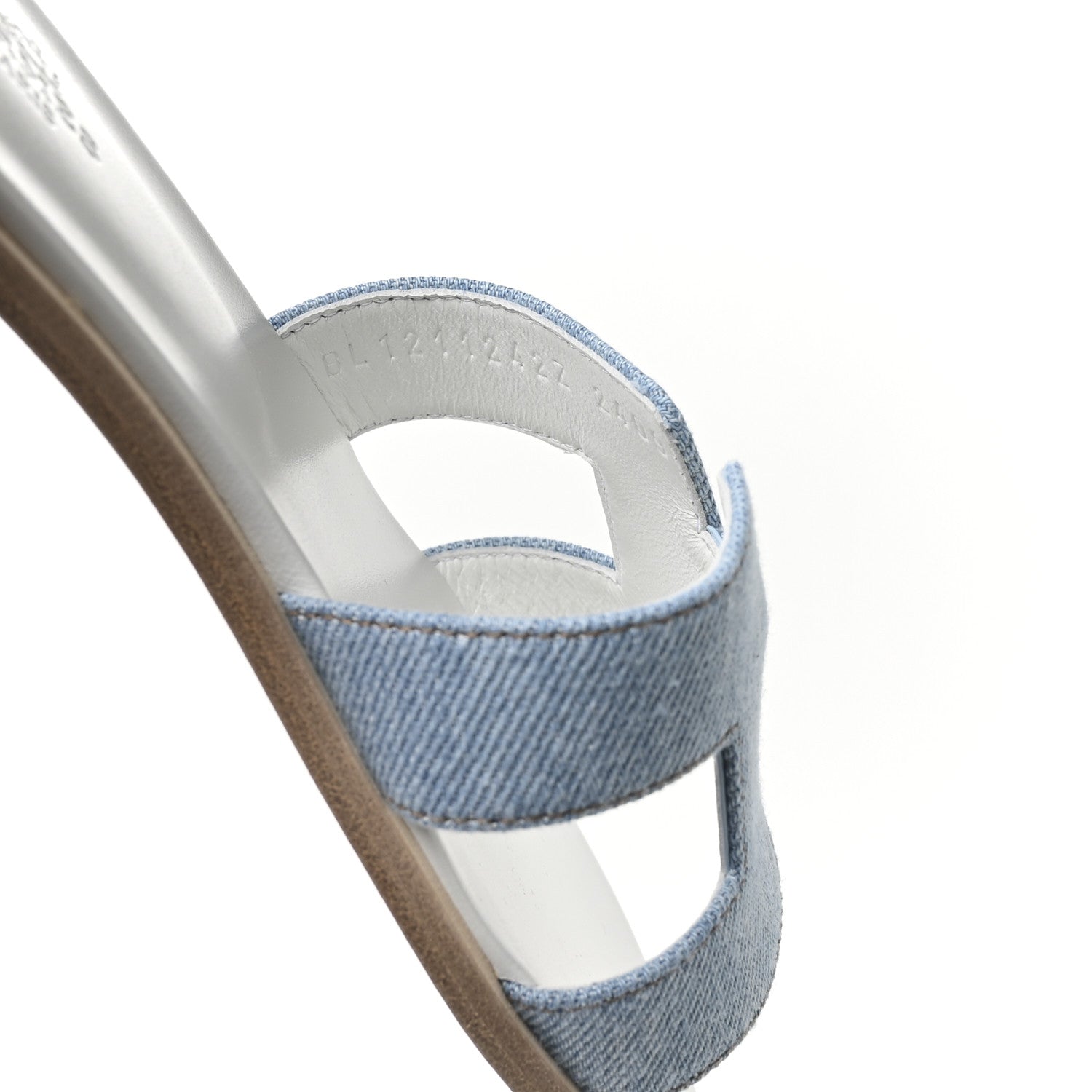 Hermes Denim Canvas Oran Sandals 37.5 Bleu Clair 8 of 9