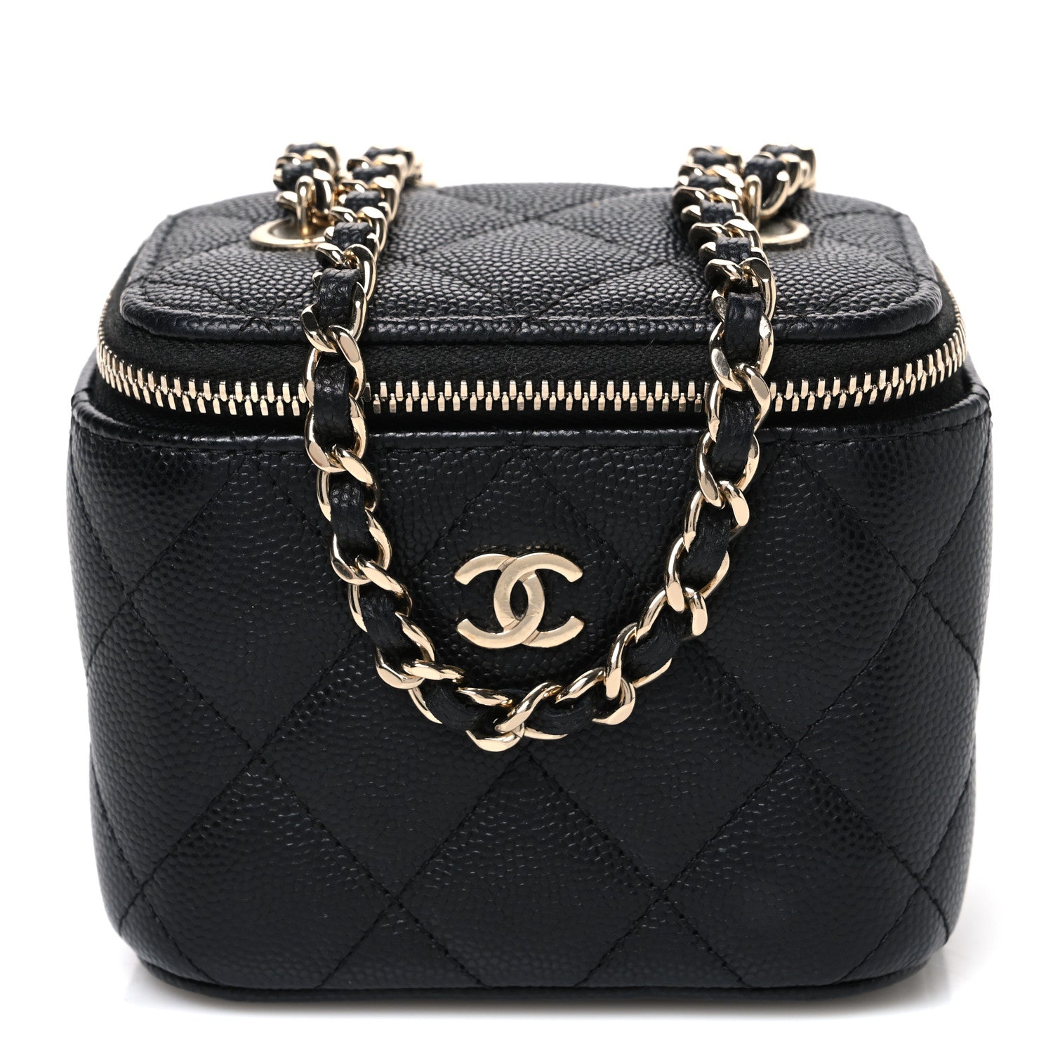 Chanel Caviar Quilted Mini Vanity Case With Chain Black 1 of 9