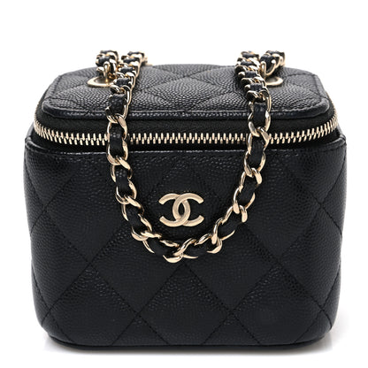 Chanel Caviar Quilted Mini Vanity Case With Chain Black 1 of 9