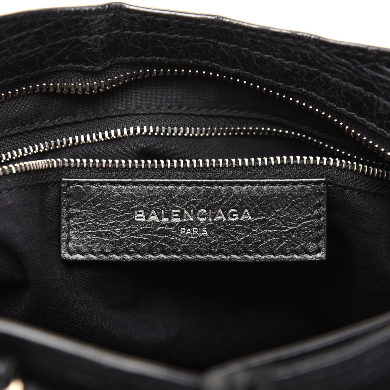 Balenciaga Agneau Classic Silver Hardware S City Logo Strap Black White 8 of 16