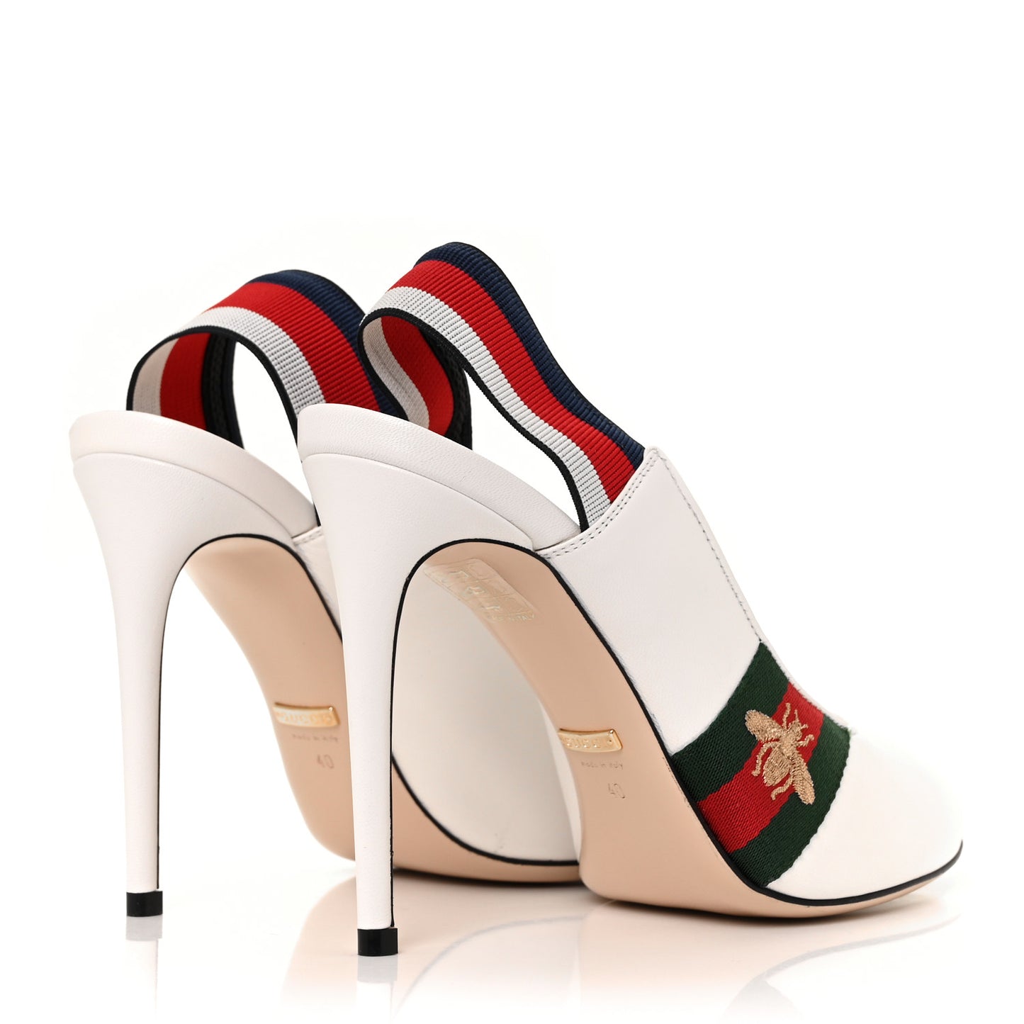 Malaga Kid Web Sylvie High Heel Slingback Pumps 40 White