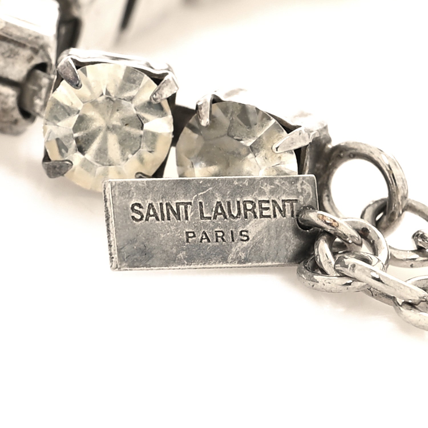 Saint Laurent Crystal Link Bracelet Silver 4 of 4