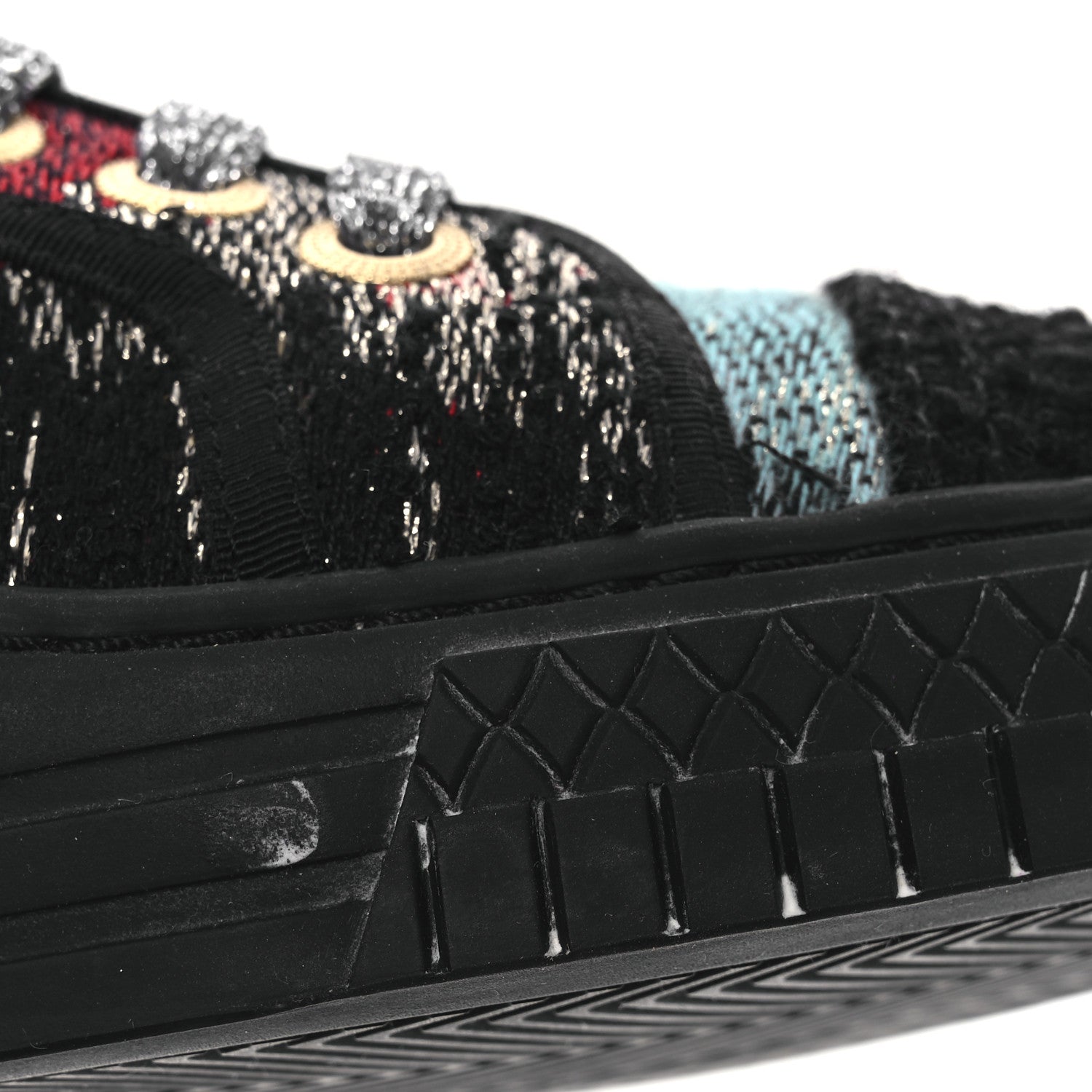 Chanel Metallic Tweed Low Top Sneakers 38 Black Multicolor 11 of 14