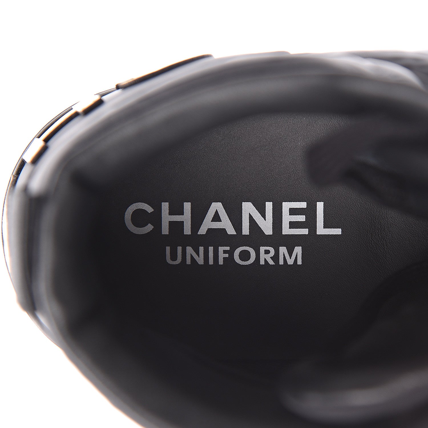 Chanel Nylon Lambskin Womens Logo High Top Sneakers 39 Black 6 of 11