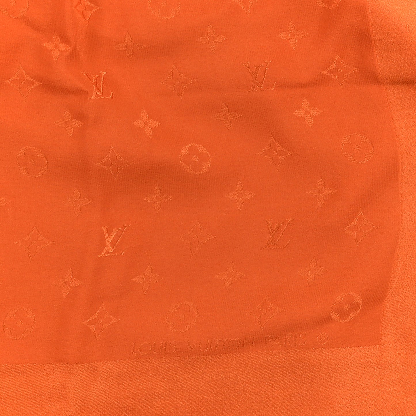 Silk Monogram Monaco Square Scarf Orange
