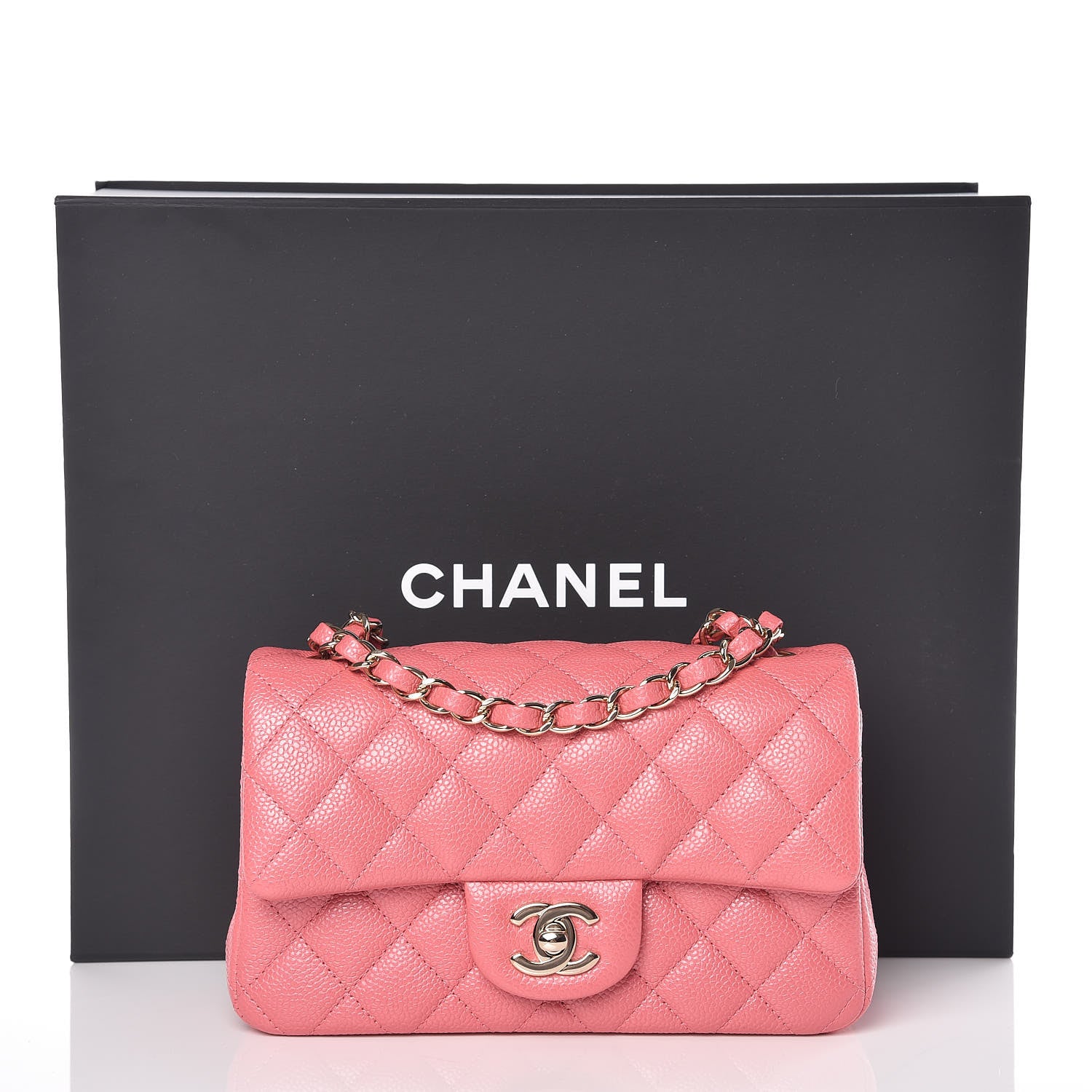 Chanel Iridescent Caviar Quilted Mini Rectangular Flap Pink 10 of 10