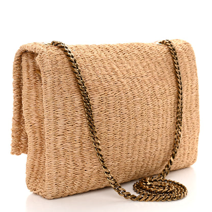 Saint Laurent Raffia Medium Monogram Kate Satchel Natural 3 of 10