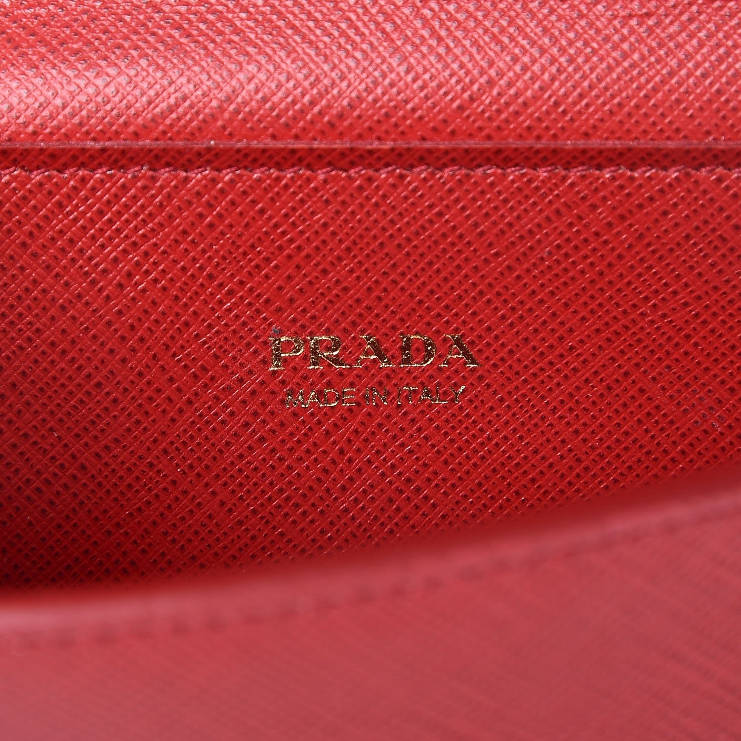 Prada Saffiano Metal Mini Chain Wallet Fuoco 6 of 8
