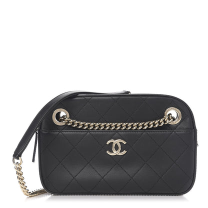 Chanel Calfskin Stitched Button Up Camera Case Black 1 of 9