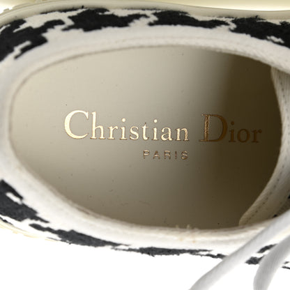 Christian Dior Canvas Macro Houndstooth Embroidered Womens Walk'N'Dior Low Top Sneakers 37.5 White Black 8 of 9