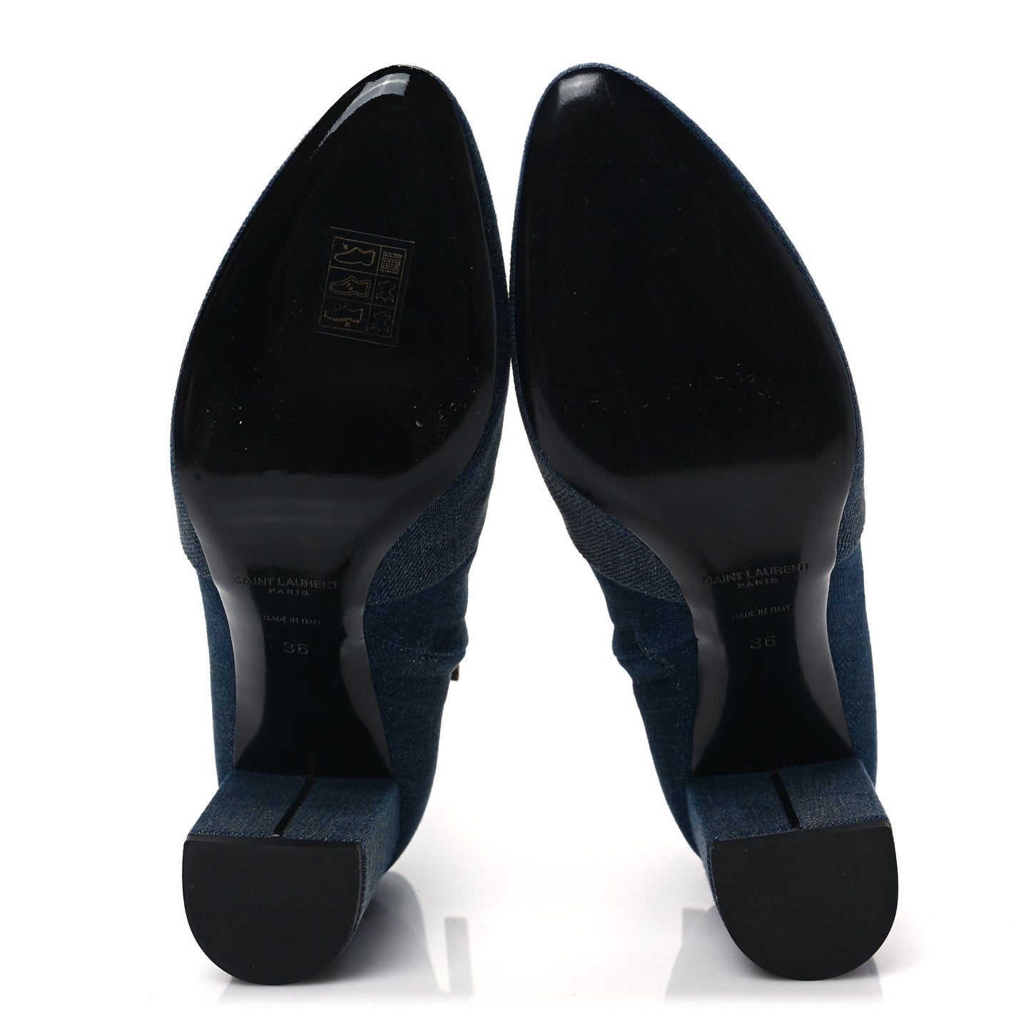 Denim Lou 75 Ankle Zip Boots 36 Blue Jeans