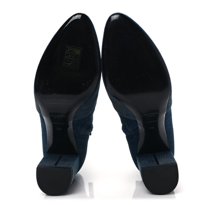 Saint Laurent Denim Lou 75 Ankle Zip Boots 36 Blue Jeans 5 of 7
