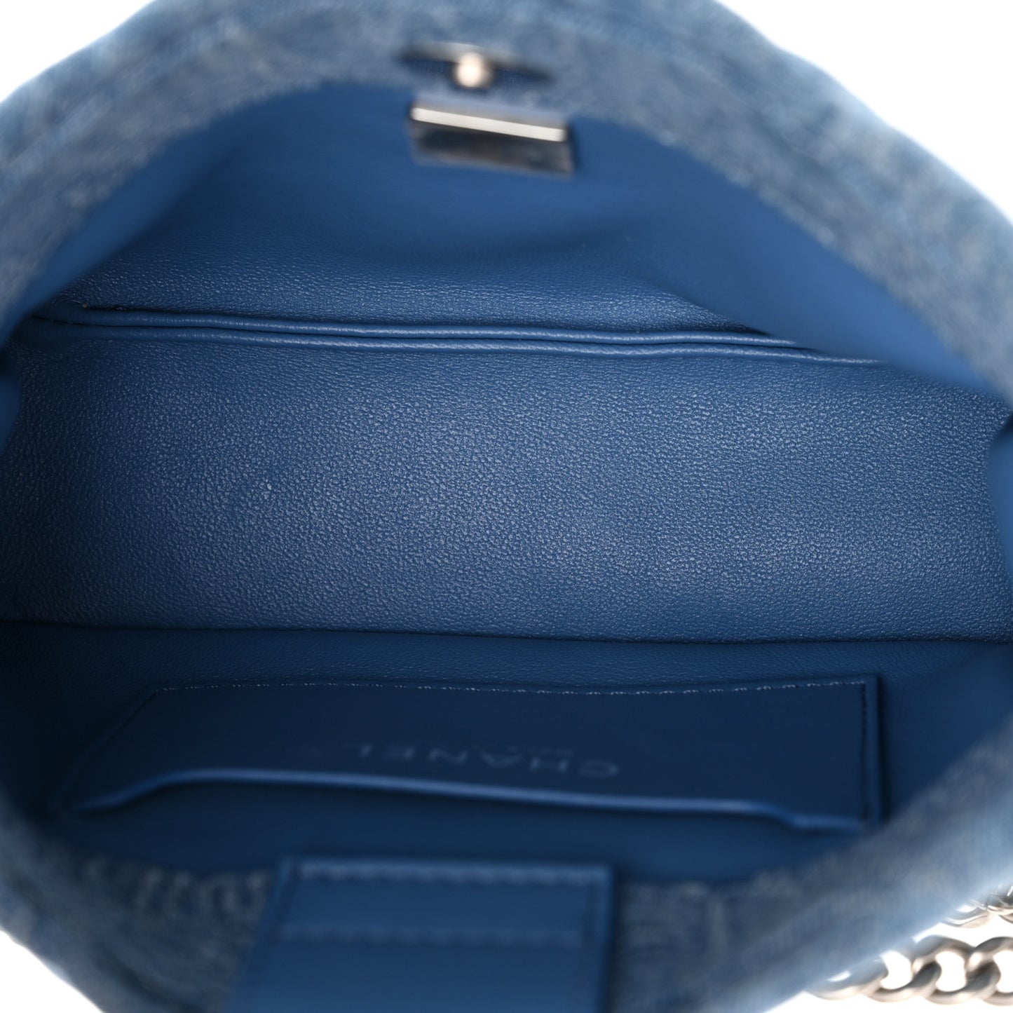 Denim Quilted Camellia Sweetheart Small Hobo Blue