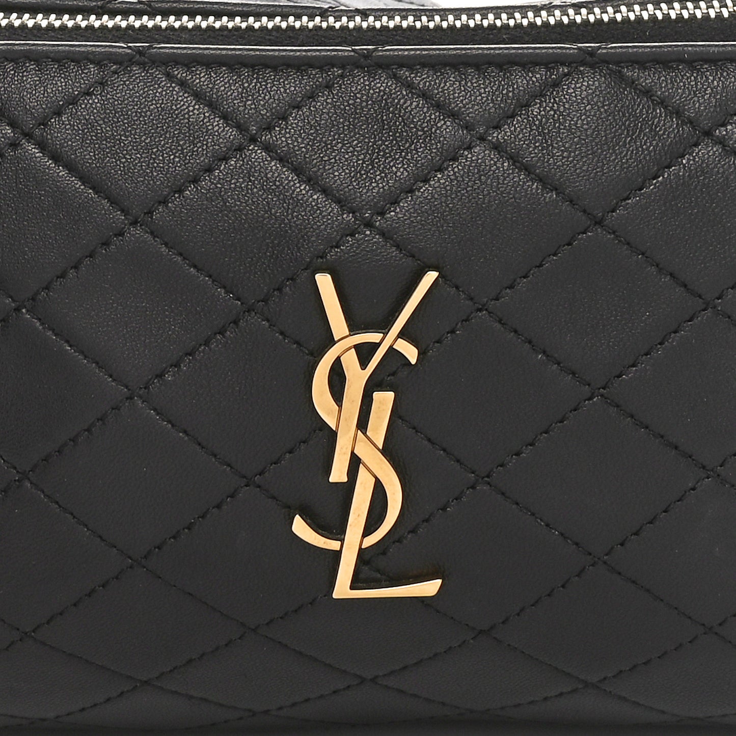 Lambskin Quilted Gaby Vanity Case Black