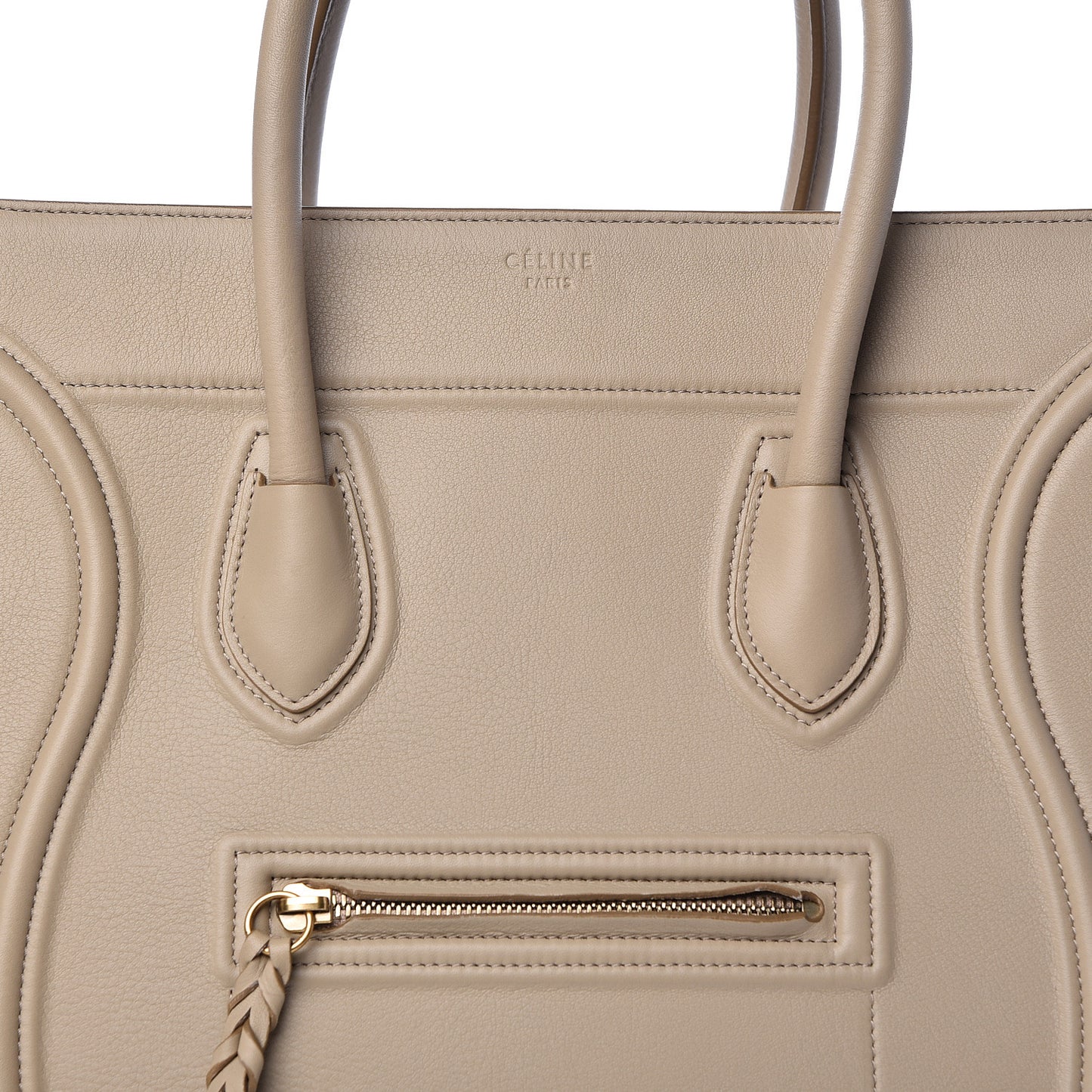 Supple Calfskin Medium Phantom Luggage Beige