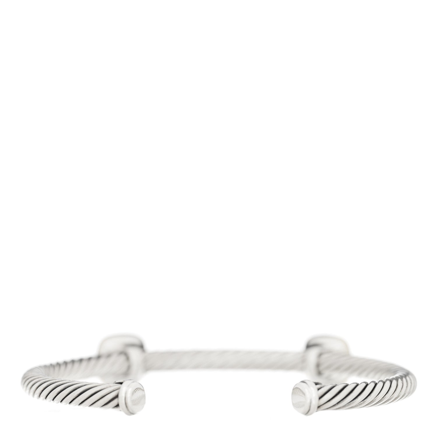 David Yurman Sterling Silver 18K Yellow Gold Smoky Quartz 4mm Noblesse Double Station Cable Bracelet 3 of 8