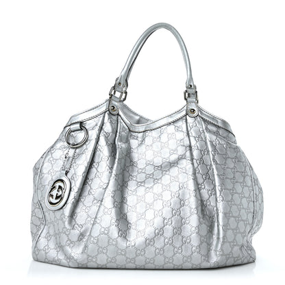 Gucci Guccissima Large Sukey Tote Silver 1 of 8