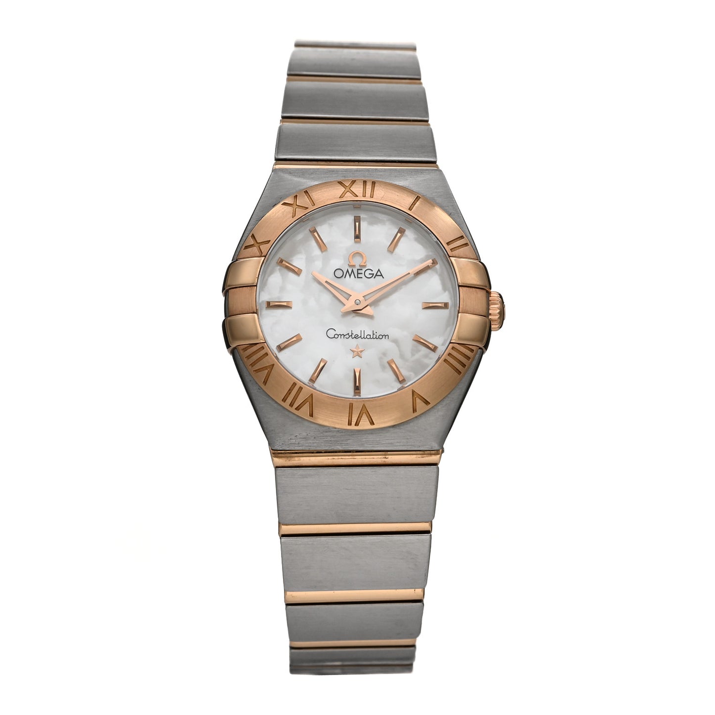 Stainless Steel 18K Red Gold Mother of Pearl 24mm Constellation Quartz Watch 123.20.24.60.05.001