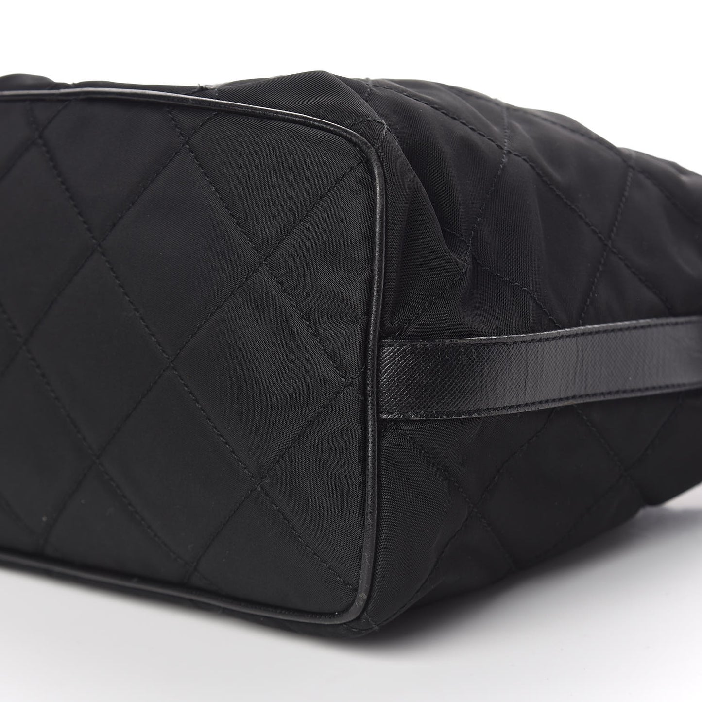 Nylon Tessuto Impuntu Quilted Shoulder Bag Black
