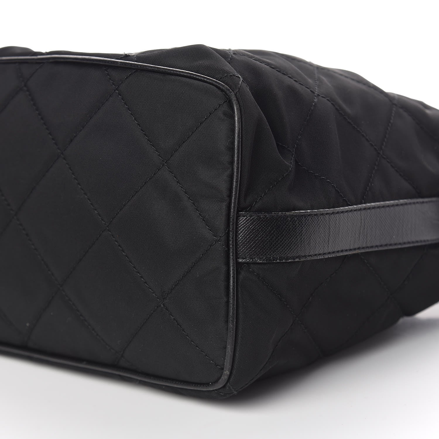 Prada Nylon Tessuto Impuntu Quilted Shoulder Bag Black 10 of 11