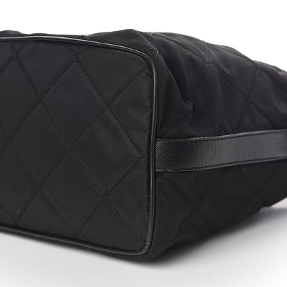 Prada Nylon Tessuto Impuntu Quilted Shoulder Bag Black 10 of 11