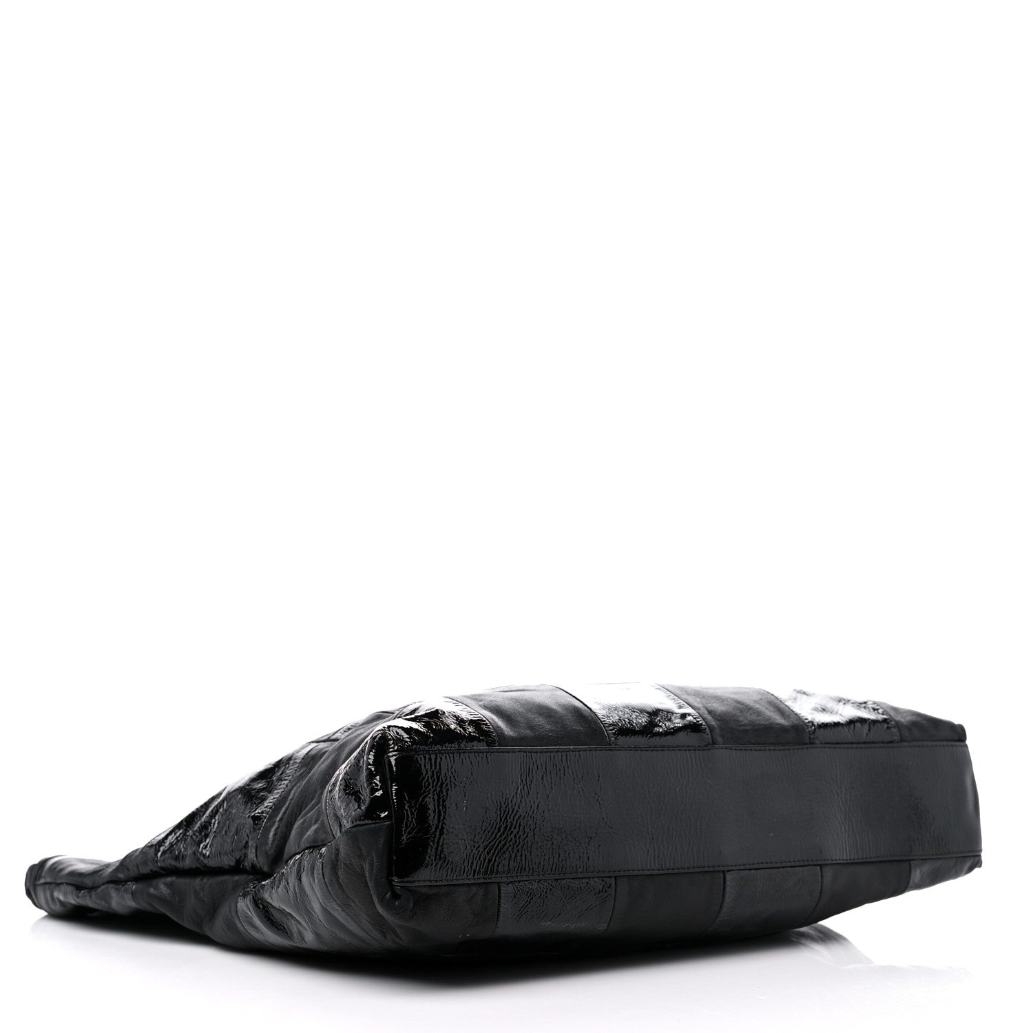 Chanel Lambskin Patent Calfskin Brooklyn Patchwork Extra Large Hobo Black 4 of 11