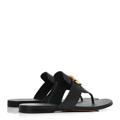 Christian Dior Calfskin 30 Montaigne Thong Sandals 36 Black 4 of 8