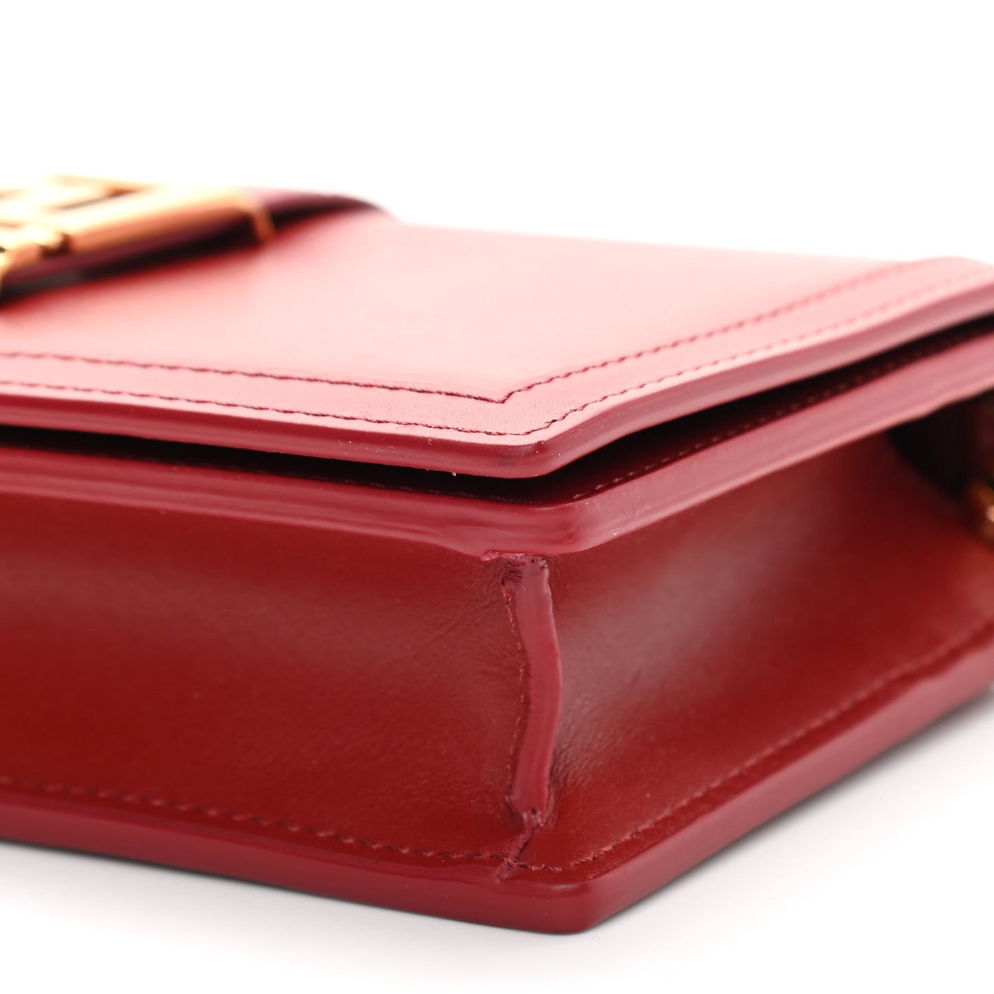 Calfskin Greca Goddess Wallet On Chain Red