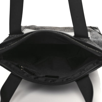 Gucci Denim Monogram Tote Bag Black 5 of 9