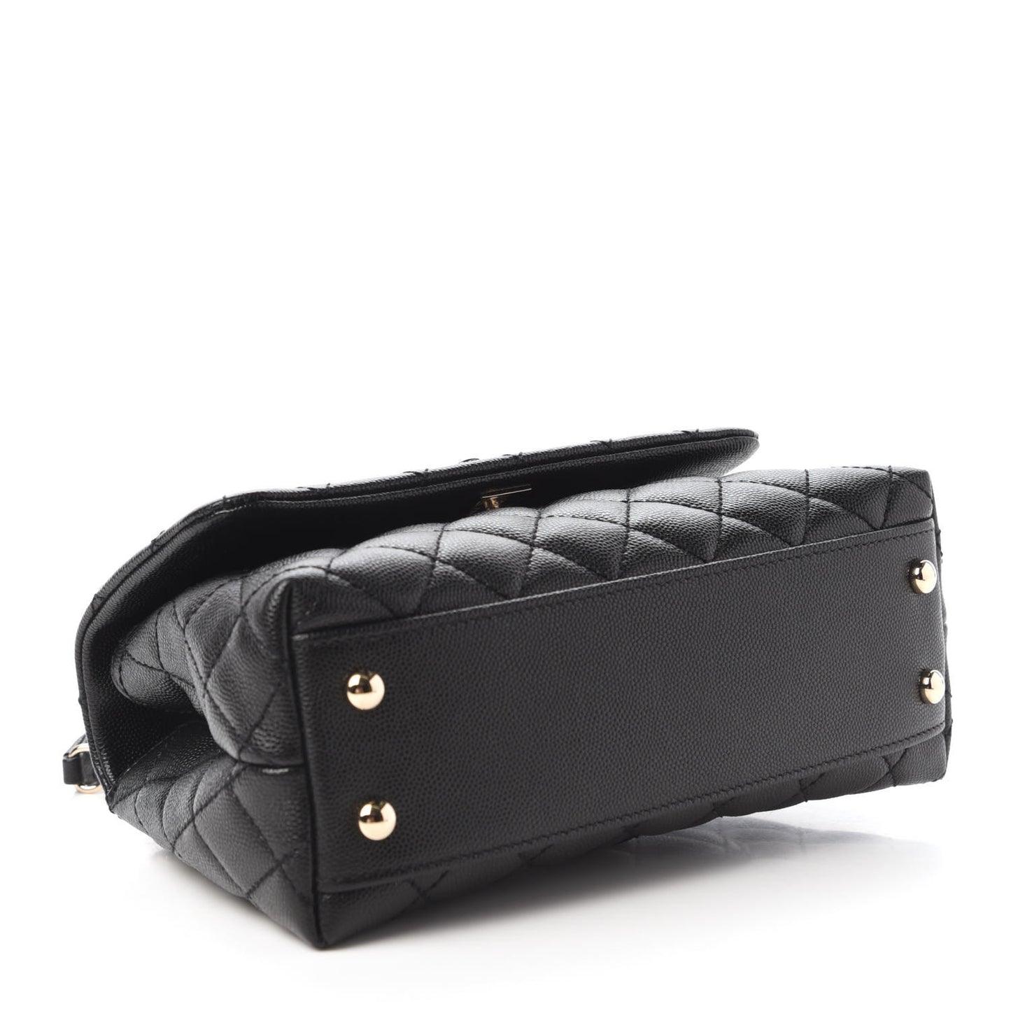 Caviar Quilted Mini Coco Handle Flap Black