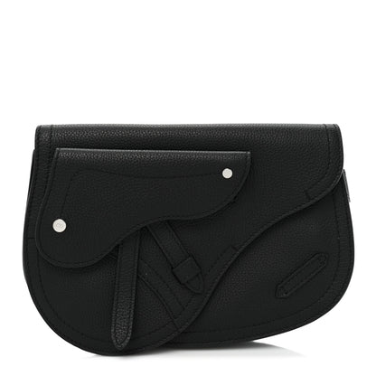 Christian Dior Grained Calfskin Saddle Messenger Bag Black 1 of 10