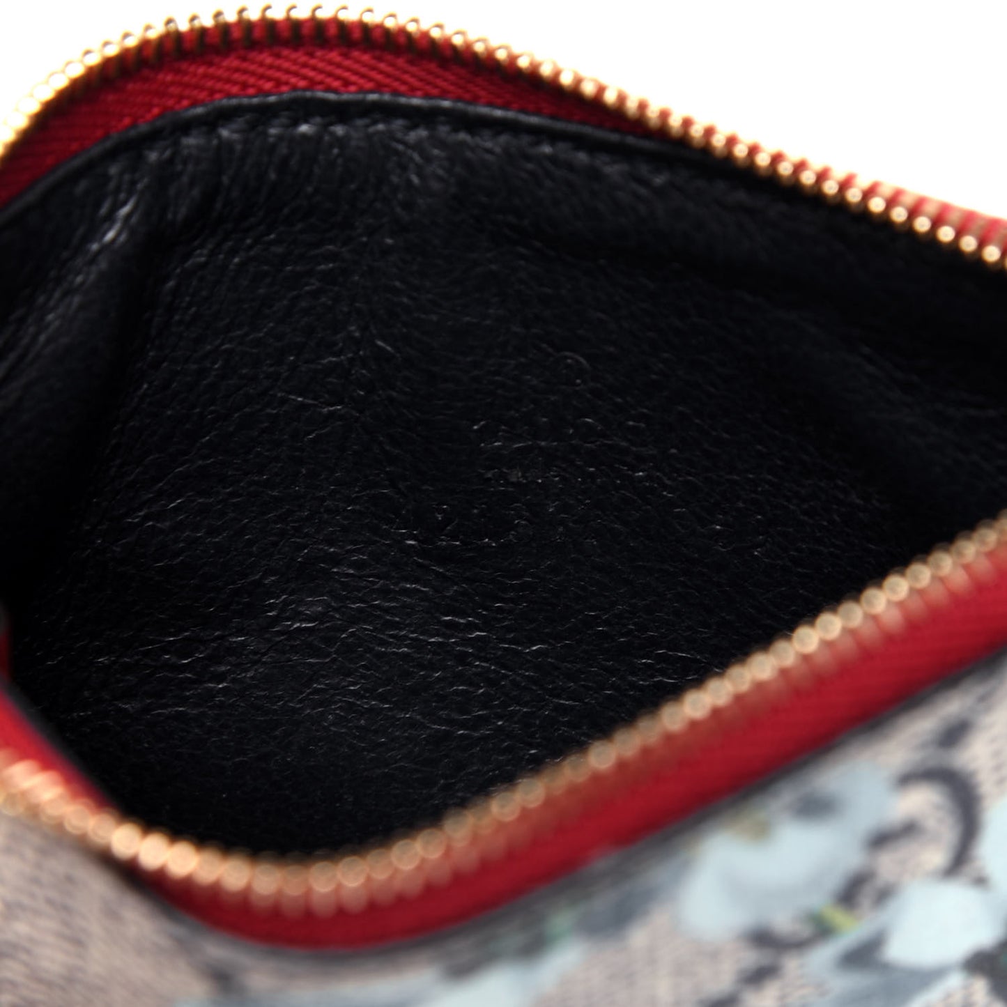 GG Supreme Monogram Blooms Key Case Beige Blue Navy Hibiscus Red