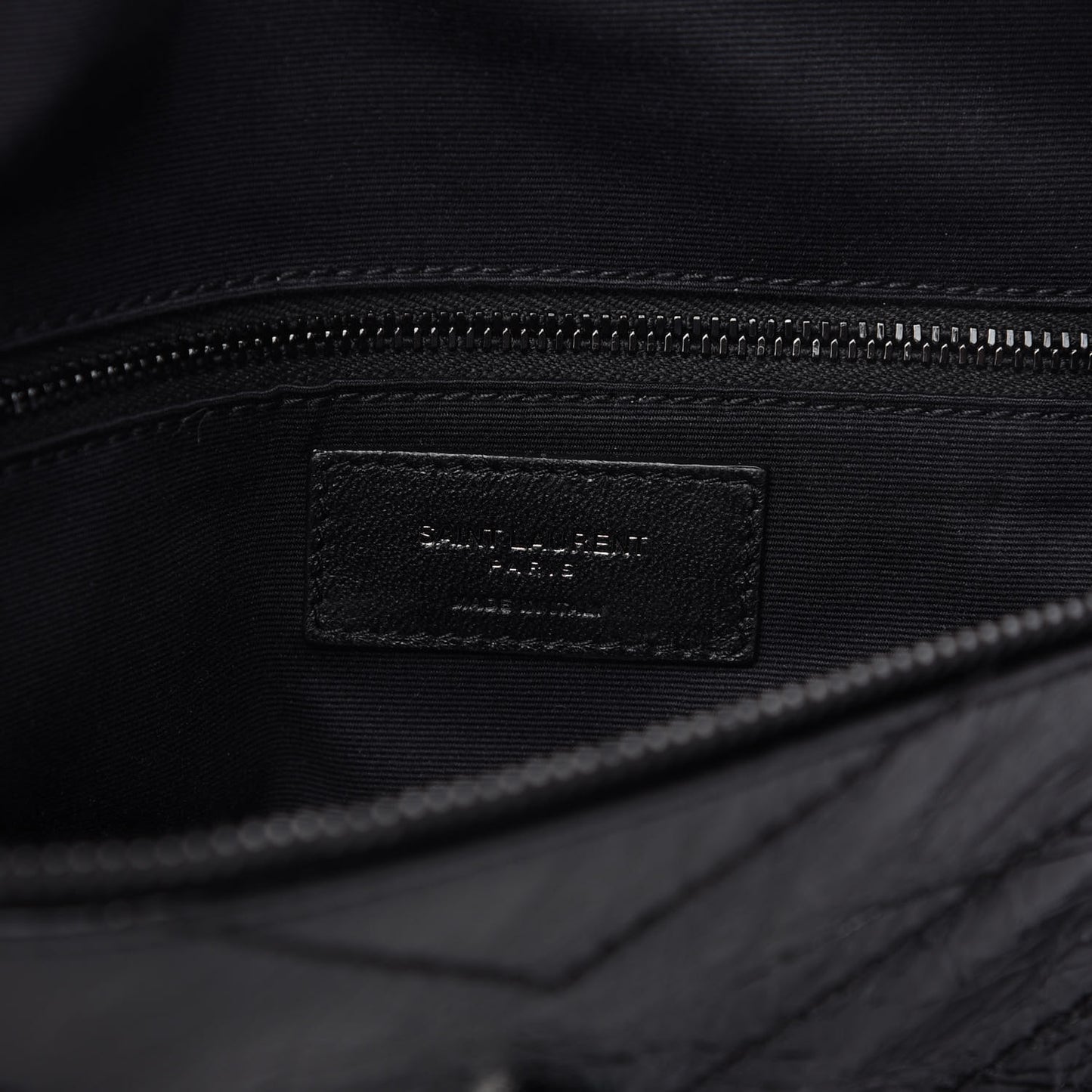 Crinkled Calfskin Matelasse Monogram Niki Body Bag Black