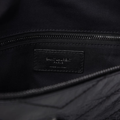 Saint Laurent Crinkled Calfskin Matelasse Monogram Niki Body Bag Black 8 of 10