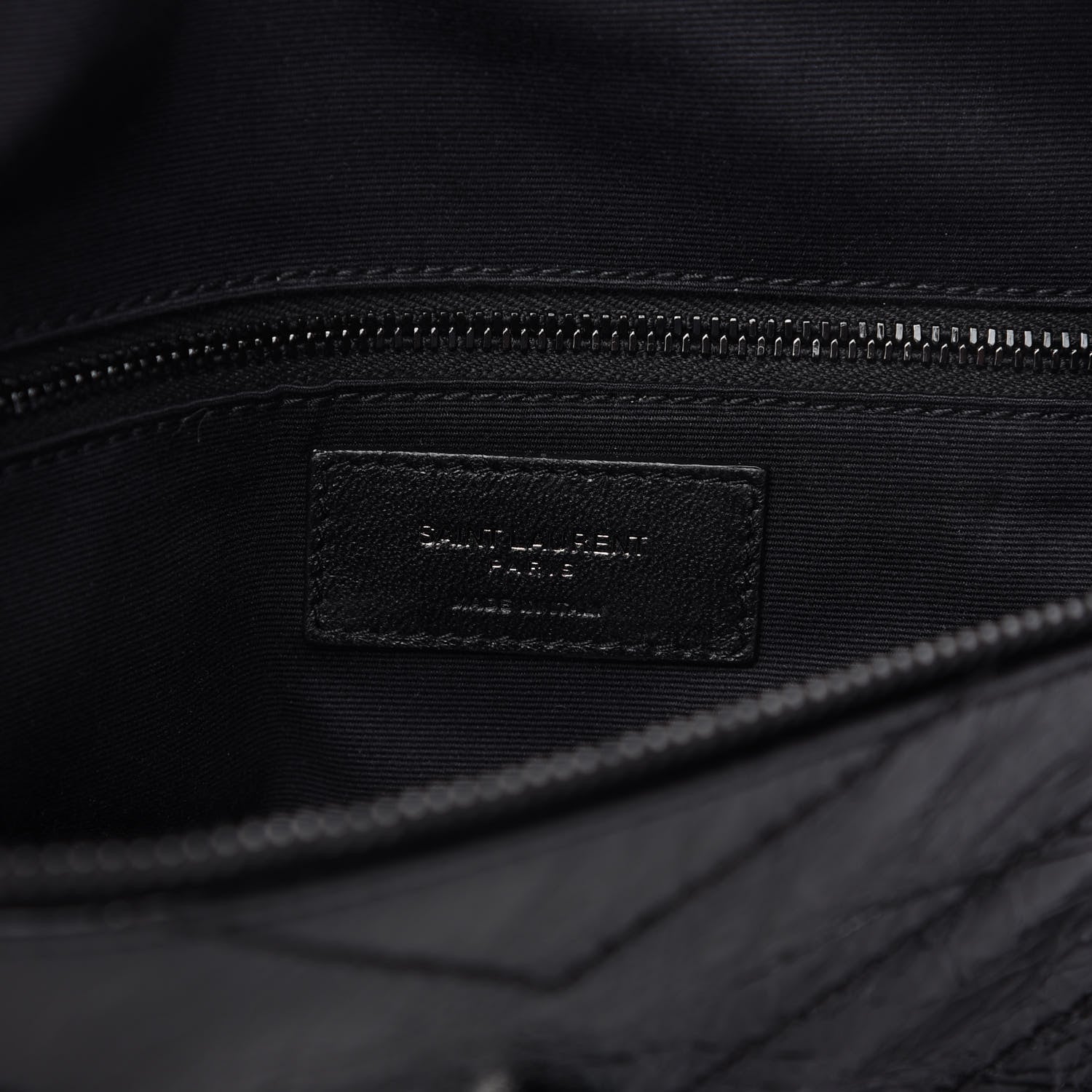 Saint Laurent Crinkled Calfskin Matelasse Monogram Niki Body Bag Black 8 of 10
