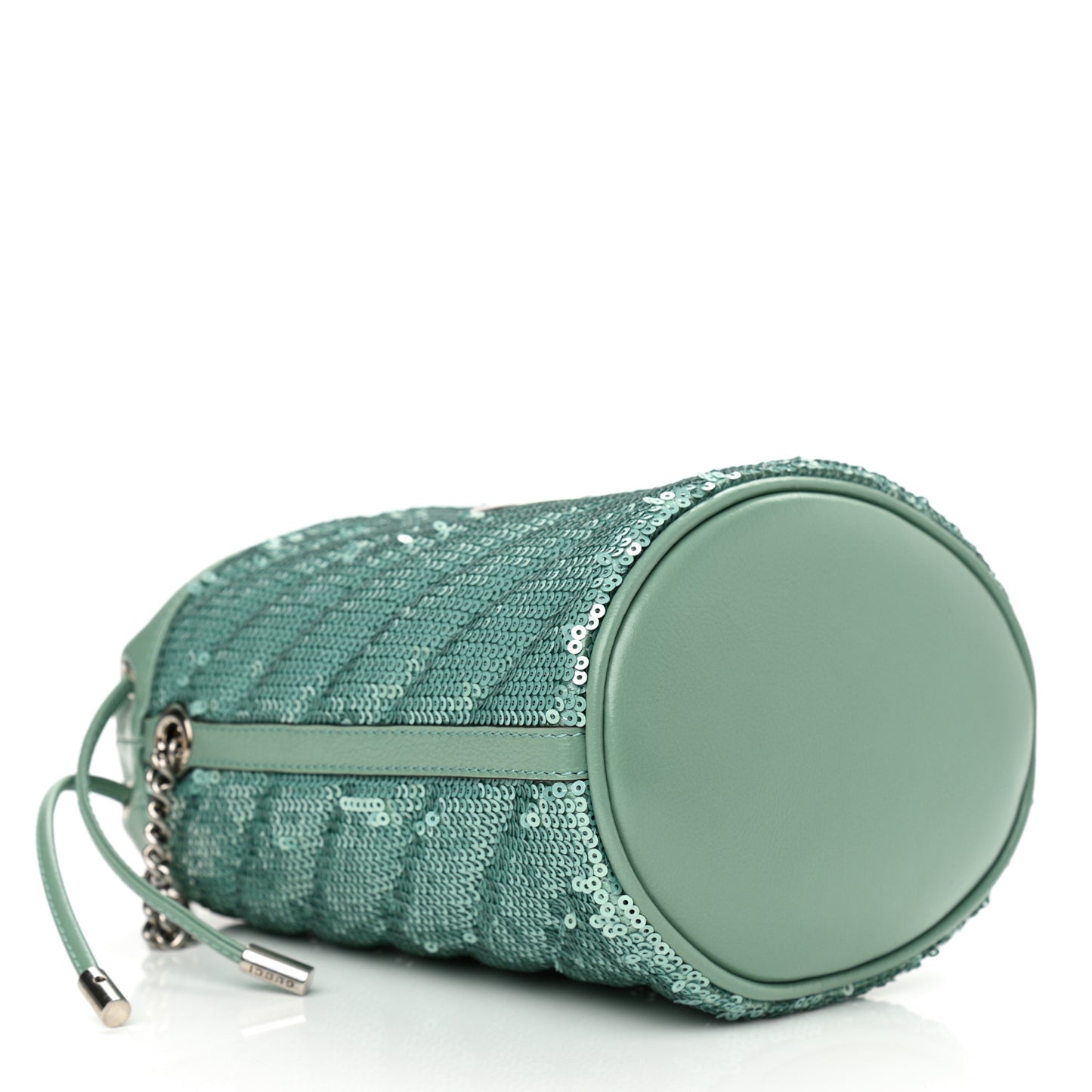 Sequin Mini GG Marmont 2.0 Bucket Bag Water Green Verde Chiaro Light Water Green