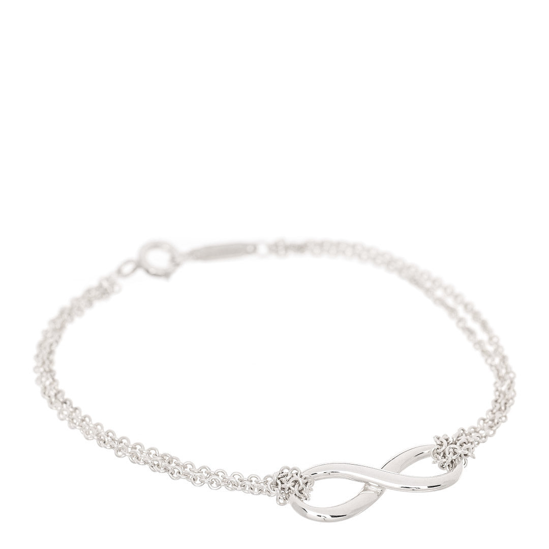 Sterling Silver Infinity Double Chain Bracelet