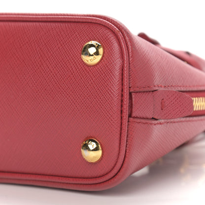 Prada Saffiano Lux Mini Promenade Tote Fuoco 8 of 8
